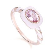 Bague Siberian Waltz avec Email & Tourmaline Rose