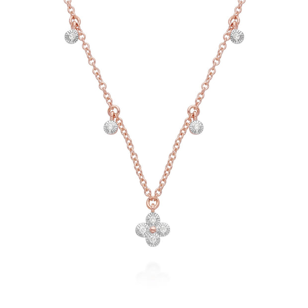 Collier Chocker Diamond Flowers Or Rose 375