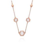 Collier Slice Argent 925 Plaqué Or Rose Nacre