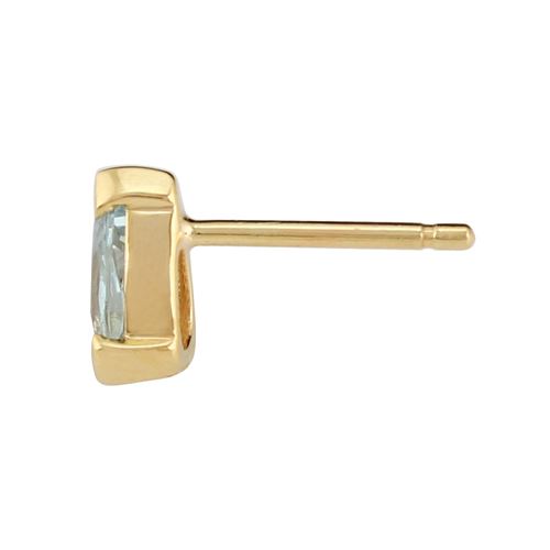 Pendentif et Boucles d'Oreilles Clou Classique Or Jaune 375 Aigue-Marine Poire