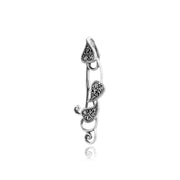 Pendentif et Boucles d'Oreilles Pendantes Feuille Torsadée Style Art Nouveau Argent 925 Marcassite