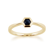 Gemondo Bague Saphir, 9ct Or Jaune 0.27ct Saphir Hexagone Bague