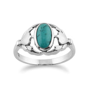 gemondo en argent sterling 925 0.77CT turquoise design de feuille bague