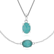 Bracelet et Pendentif Classique Argent 925 Amazonite