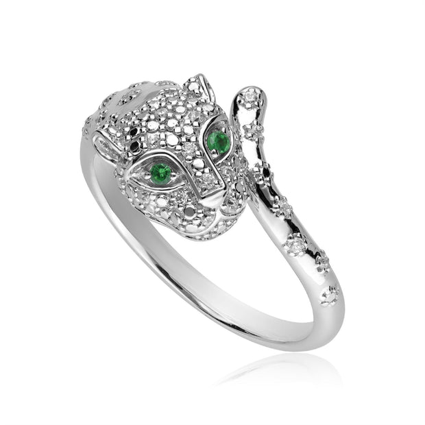 Gemondo Bague Guépard ECFEW™ 'The Unifier' Or Blanc 375 Tsavorite et Diamant