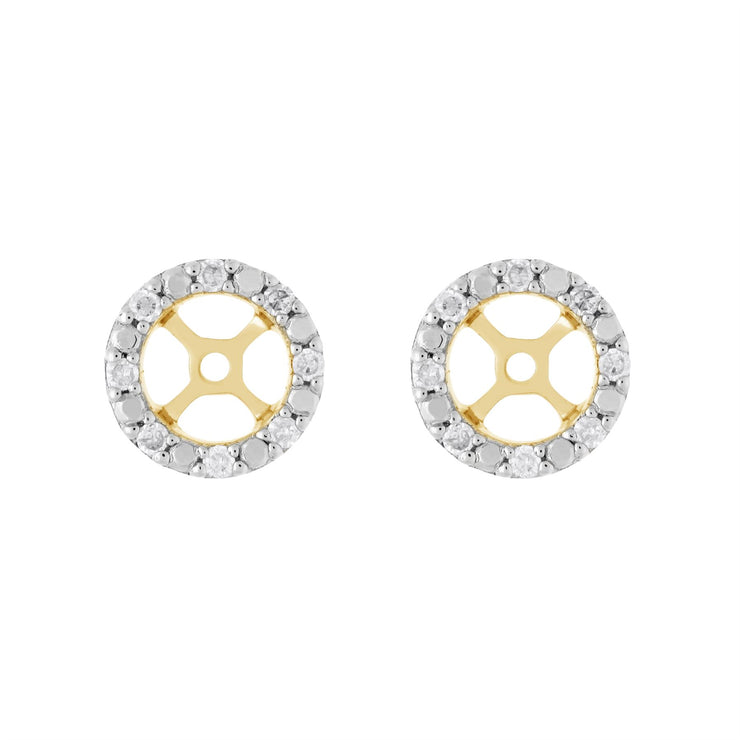 Classique «Ear-Jacket» Or Rose 375 rond avec Diamant