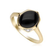 Bague Irregular B Gem Onyx Noire et Diamant