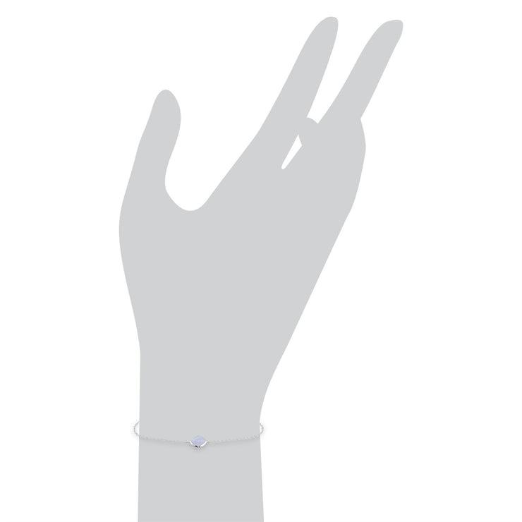 Bracelet Pain de Sucre Classique Argent 925 Agate Bleue