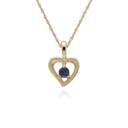 Tanzanite Collier, 9 CT or Jaune Tanzanite Pierre Unique Coeur Pendentif sur 45cm Chaîne