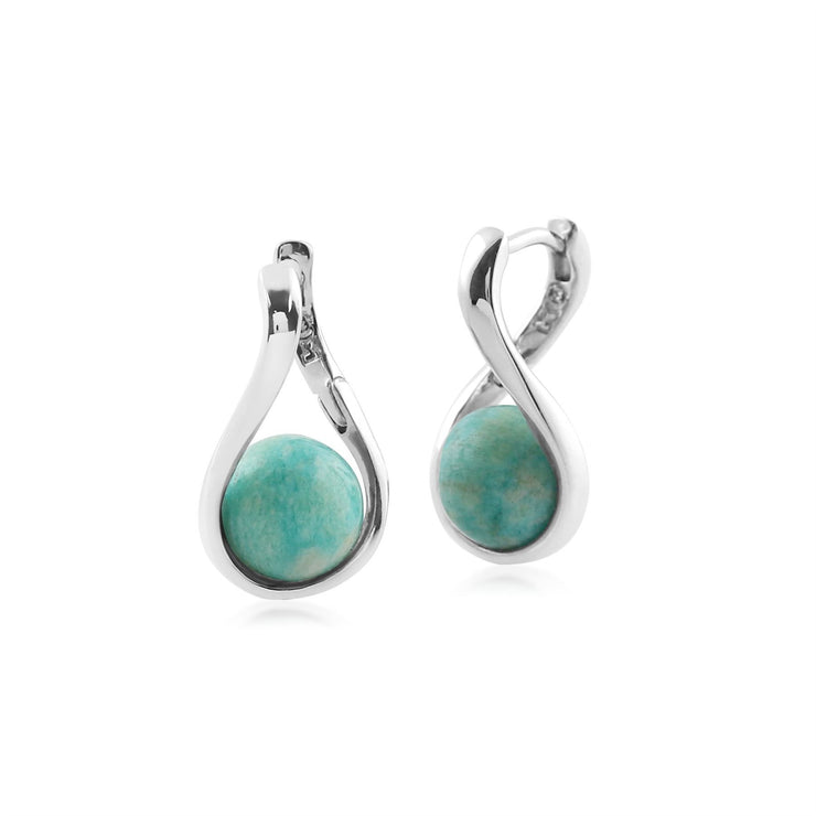 Boucles d'Oreilles Kosmos Argent 925 Plaqué Rhodium Jade Verte Boule