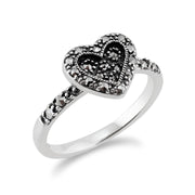 Gemondo Bague Marcassite, Argent 0,32 CT Pavé Marcassite Style Coeur Anneau