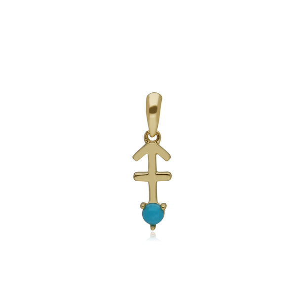 Charms Zodiaque Sagittaire Or Jaune 375 Turquoise