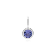 Pendentif Classique Cadenas Cœur Torsadé Argent 925 et Charms Tanzanite