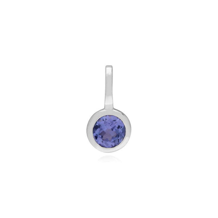 Pendentif Classique Cadenas Cœur Torsadé Argent 925 et Charms Tanzanite