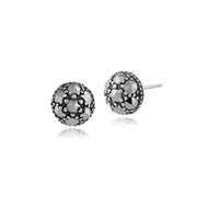 Boucles d'Oreilles Clou Classique Argent 925 Marcassite Rond