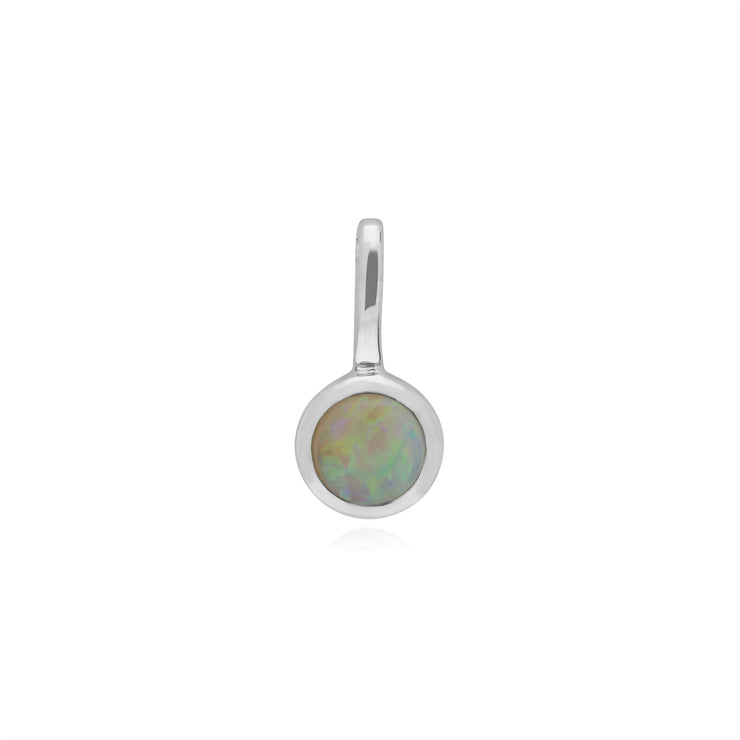 Pendentif Classique Cadenas Cœur Argent 925 et Charms Opale