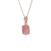 Plaqué or Rose Argent Sterling Rhodochrosite Ovale 45cm Collier