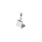 Pendentif Zodiaque Scorpion Or Blanc 375 Topaze Bleue