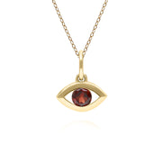 ECFEW™ Pendentif Evil Eye Délicat Grenat en Or Jaune 375