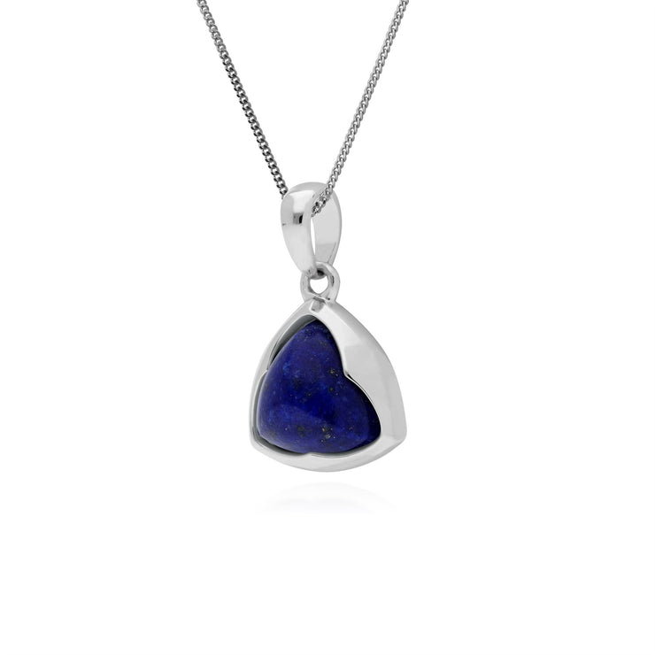 Lapis Lazuli Pendentif, Argent Sterling Prism Pain de Sucre Lapis Lazuli Pendentif sur 45cm Chaîne