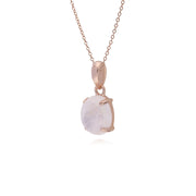 Plaqué or Rose Argent Sterling Pierre de Lune Arc-En-Ciel Ovale 45cm Collier