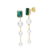 Gemondo Boucles d'Oreilles Pendantes ECFEW™ 'The Unifier' Malachite et Perle