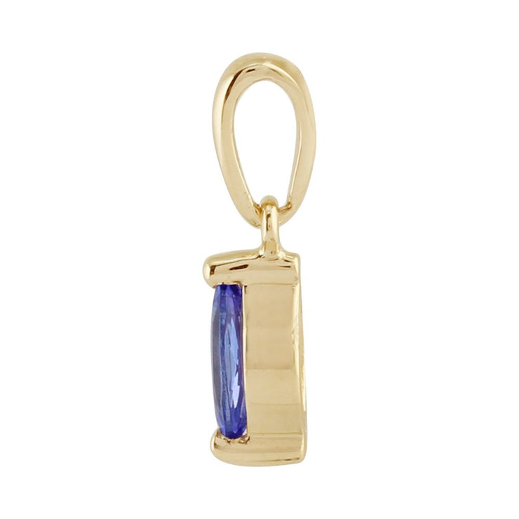 Pendentif Classique Or Jaune 375 Tanzanite Marquise