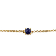 Bracelet Classique Or Jaune 375 Saphir Rond Facette