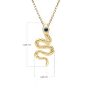 ECFEW™ Pendentif serpent Saphir en or jaune 9 carats