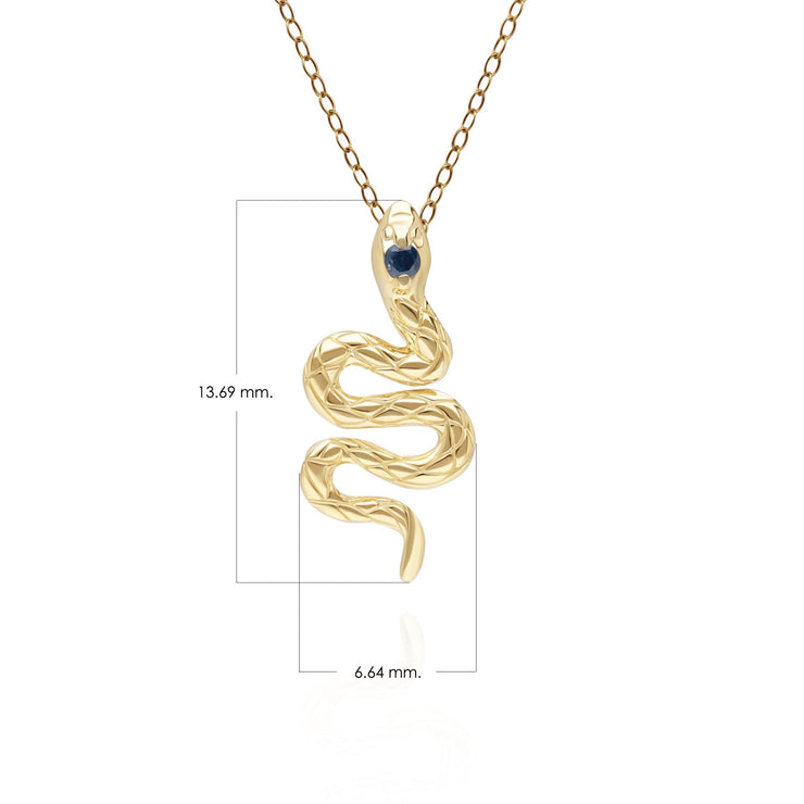 ECFEW™ Pendentif serpent Saphir en or jaune 9 carats