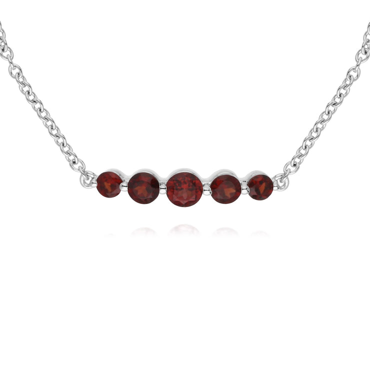s Argent Sterling Cinq Pierre Grenade Rond Dégradé 19cm Bracelet