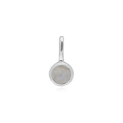 Pendentif Classique Cadenas Cœur Torsadé Argent 925 et Charms Pierre de Lune Arc-en-Ciel