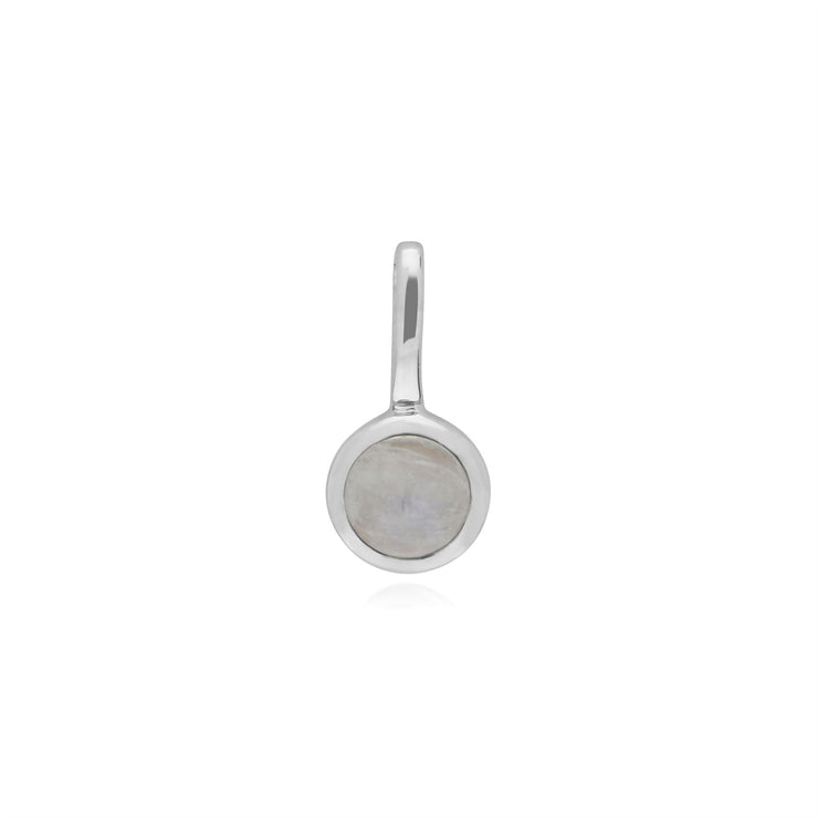 Pendentif Classique Cadenas Cœur Torsadé Argent 925 et Charms Pierre de Lune Arc-en-Ciel