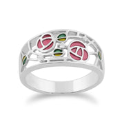 Gemondo Marcassite Bague, Argent Sterling 0,03ct Topaze Blanche Rennie Mackintosh Inspired Bague