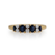 Gemondo Bague Saphir, 9ct Or Jaune 0.65ct Saphir Et Diamant Bague Mi-éternité