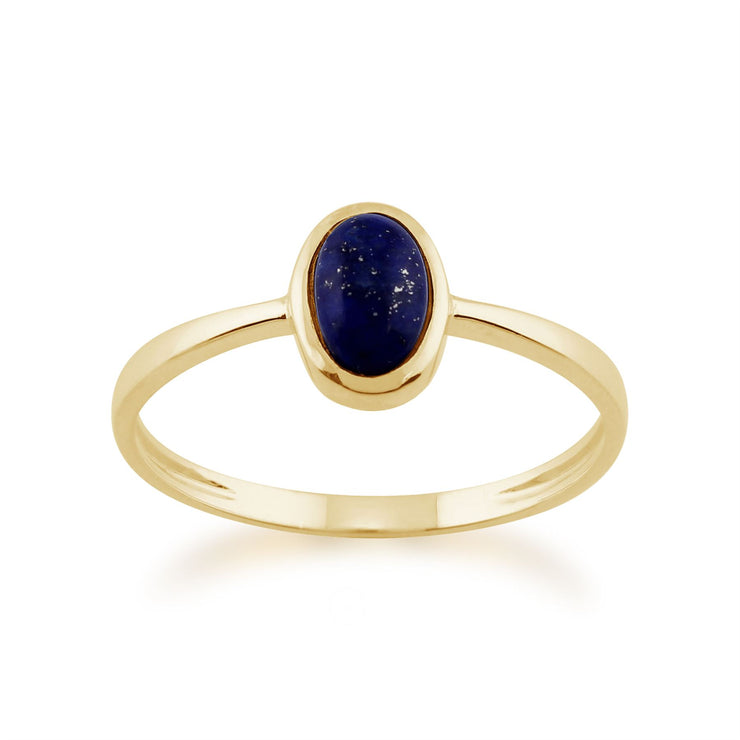Bague Classique Or Jaune 375 avec Lapis Lazuli Oval