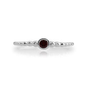 Gemondo Grenade Bague, en Argent Sterling 925 0.12ct Grenade Empillable Pierre de Naissance Bague