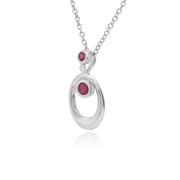 Rubis Collier, en Argent Sterling 925 0,23ct Rubis Pendentif sur 45cm Chaîne