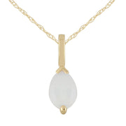 Pendentif et Boucles d'Oreilles Clou Classique Or Jaune 375 Opale Poire
