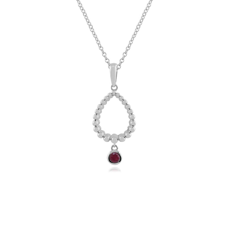 RUBIS Collier, en argent sterling 925 0.14CT CT RUBIS Pendentif sur 45cm chaîne