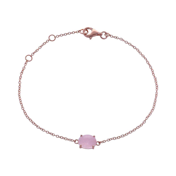 Bracelet Classique Argent 925 Morganite Opaque Ovale