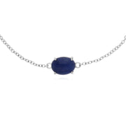 s Argent Sterling Sodalite Pierre Unique Ovale 19cm Bracelet