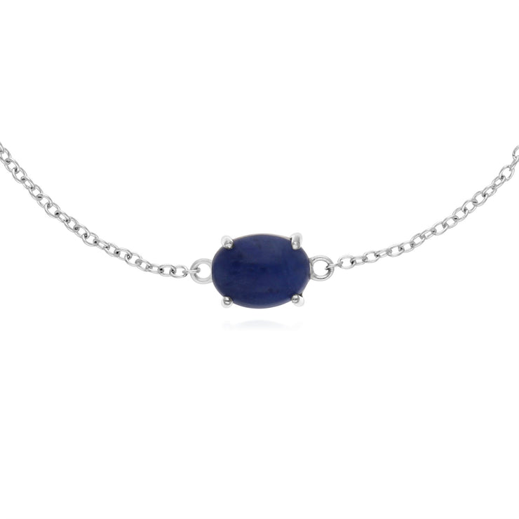 s Argent Sterling Sodalite Pierre Unique Ovale 19cm Bracelet