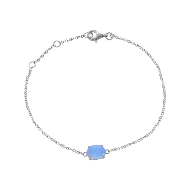 Bracelet Classique Argent 925 Aigue-Marine Opaque Ovale