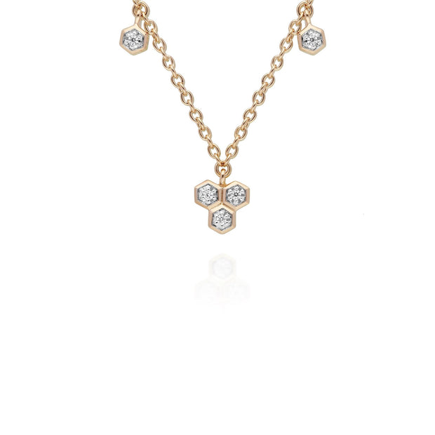 Collier Géométrique Trilogie Chaîne Or Jaune 375 Diamant