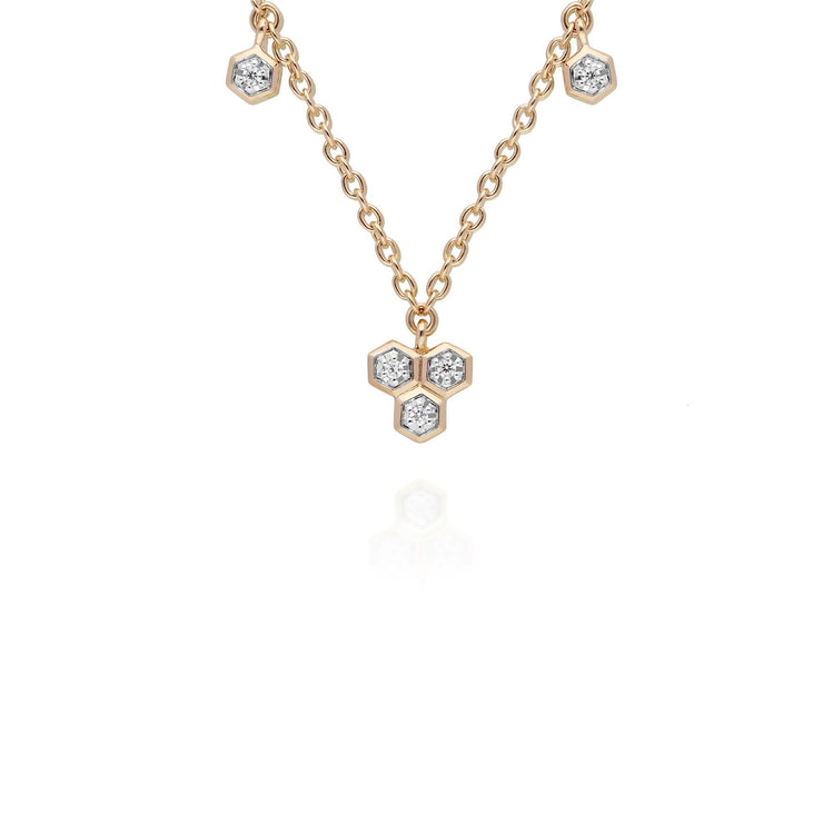 Collier Géométrique Trilogie Chaîne Or Jaune 375 Diamant