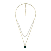 Collier ECFEW™ 'The Unifier' Malachite et Perle