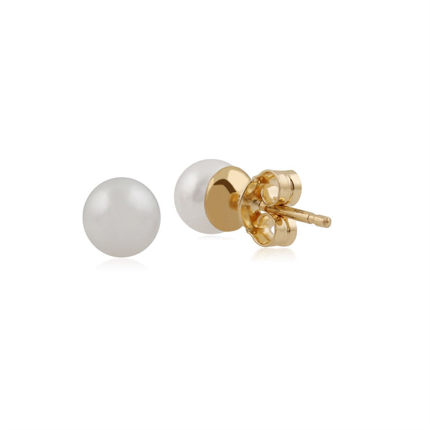 Boucles d'Oreilles Clou Classique Or Jaune 375 Perles de Culture