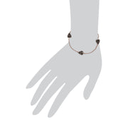 Plaqué or Rose Argent Sterling Feuille Marcassite 19cm Bracelet