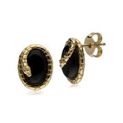 Boucles d’Oreilles Clou ECFEW™ 'The Ruler' Serpent avec Onyx